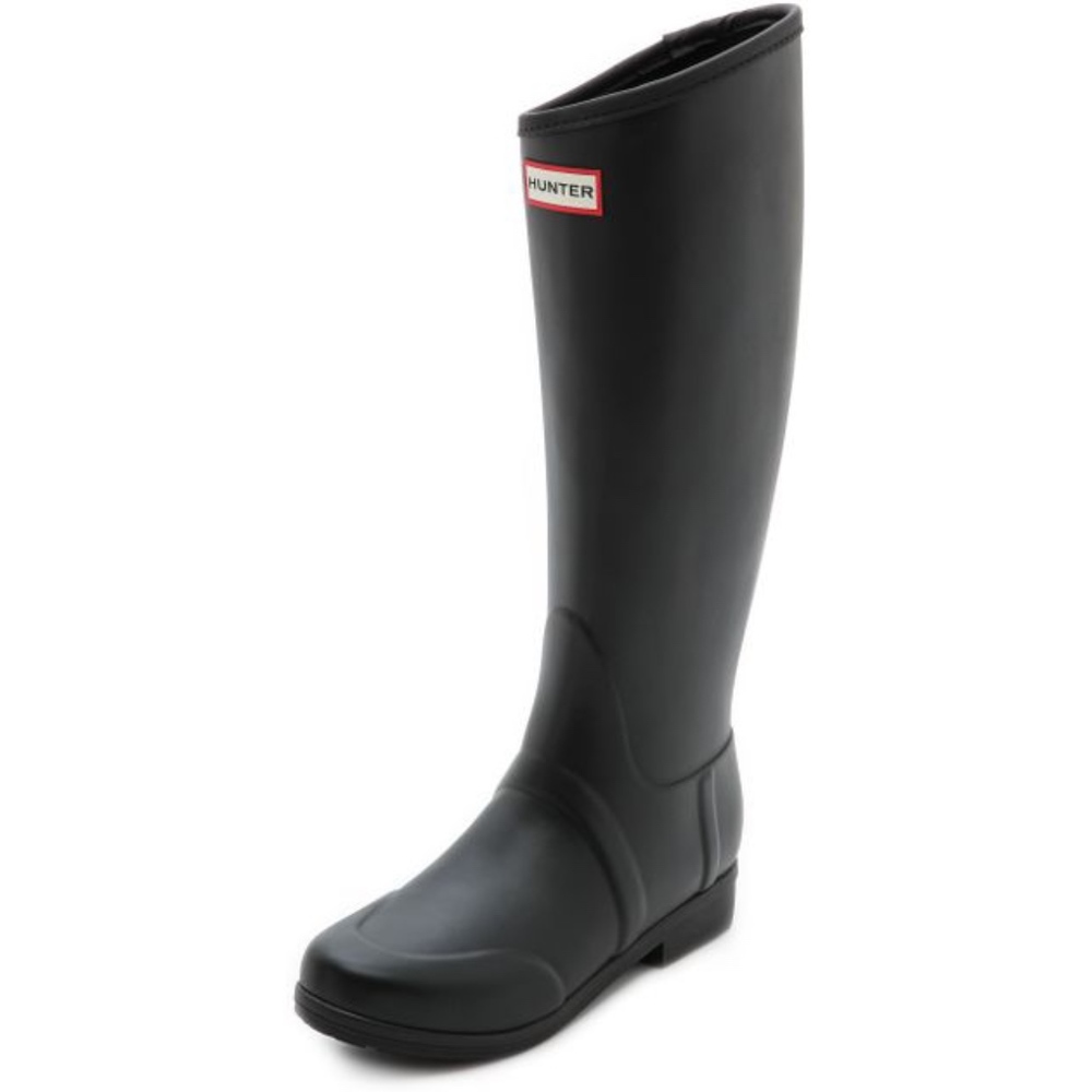 Black Tall Hunter Boots Matte